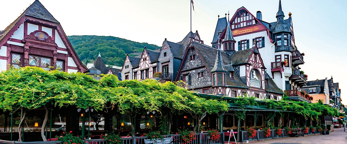 The cobbled streets and architecture of Rüdesheim